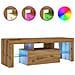 Mobile Porta TV con LED Artigianale 200x25x44 cm Multistrato - Foto miniatura 1