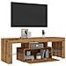 Mobile Porta TV con LED Artigianale 200x25x44 cm Multistrato - Foto miniatura 5