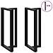 Gambe Tavolo Bar A Forma T 2 Pz Nero 60x35x(110-111) Cm Acciaio - Foto miniatura 3