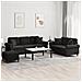 Set Di Divani 3 Pz Con Cuscini Nero In Velluto - Foto miniatura 8