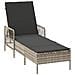 Lettino Prendisole Grigio chiaro Rattan PE 157 x 55 x 92 cm - Foto miniatura 1