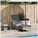 Lettino Prendisole Grigio chiaro Rattan PE 157 x 55 x 92 cm - Foto miniatura 2