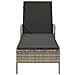 Lettino Prendisole Grigio chiaro Rattan PE 157 x 55 x 92 cm - Foto miniatura 6