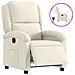 Poltrona Elettrica Reclinabile Crema in Velluto - Foto miniatura 1