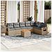 Set Divano da Giardino 8 pz con Cuscini Beige in Polyrattan - Foto miniatura 2