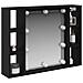 Mobile da specchio LED  - Rovere nero - 76x15x55 cm - Realizzato in legno ingegnerizzato - Foto miniatura 3