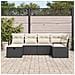 Set Divano da Giardino 6 pcs Nero e crema 232 x 122 x 85 cm - Foto miniatura 3