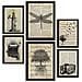Set Di 6 Stampe Poster Di Carta Seppia Con Disegni Vintage In Stile Retrò Con Temi Naturalistici E Di Viaggio Su Sfondi Di Enciclopedia A3 & A4 Senza Cornice - Foto miniatura 1