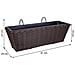 Fioriera Sospesa In Polyrattan Marrone 61x20/29x19/23h - Foto miniatura 7