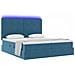 Letto con luci a strisce a LED Blu Scuro 200 x 200 cm Velluto - Foto miniatura 3