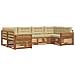 Set divani 6 pcs Naturale e Beige Legno di Acacia Massello - Foto miniatura 1