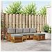 Set divani con cuscino 6 pcs Grigio Naturale e Chiaro - Foto miniatura 2