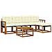 Set di divani da esterno con cuscino 6 pcs Naturale e Crema - Foto miniatura 1