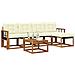 Set di divani da esterno con cuscino 6 pcs Naturale e Crema - Foto miniatura 3