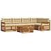 Set di divani da esterno con cuscino 6 pcs Naturale e Beige - Foto miniatura 1