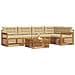 Set di divani da esterno con cuscino 6 pcs Naturale e Beige - Foto miniatura 3