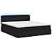 Letto Ottomano con Materasso e LED Nero 180 x 200 cm Tessuto - Foto miniatura 9