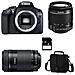 EOS 1300D Kit + EF-S 18-55 IS II + EF-S 55-250mm f / 4-5.6 IS STM Sensore CMOS 18 Mpx Display 3" Filmati Full HD Wi-Fi NFC + Zainetto+ SD 4GB - Foto miniatura 1