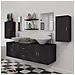 Mobili da Bagno con Lavabo Set 9 pz Nero - Foto miniatura 4