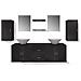 Mobili da Bagno con Lavabo Set 9 pz Nero - Foto miniatura 5