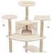 Albero Per Gatti Con Tiragraffi In Sisal 203 Cm Beige E Bianco - Foto miniatura 5
