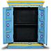Credenza In Legno Massello Di Mango Turchese Dipinta A Mano - Foto miniatura 4
