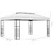Gazebo Da Giardino In Acciaio Verniciato 4x3x2,7 M Antracite - Foto miniatura 6