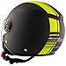 Casco Moto Jet Parasole Gr Giallo Fluo Omologato Nero Opaco Doppia Visiera S - Foto miniatura 4