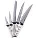 Set Di Coltelli 5 Pezzi In Acciaio Inossidabile Per Cucina Multifunzione, Nero / Argento - Foto miniatura 7