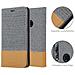 Custodia Compatibile Con Htc Desire 19+ In Grigio Chiaro Marrone - Coperchio Protettiva Con Chiusura Magnetica, Funzione Stand E Tasca Per Le Carte - Foto miniatura 5