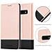 Custodia Compatibile Con Samsung Galaxy S10e In Oro Rosato Nero - Coperchio Protettiva Con Chiusura Magnetica, Funzione Stand E Tasca Per Le Carte - Foto miniatura 5