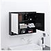 Armadietto A Specchio Per Bagno 80x15x60 Cm Mdf Nero Lucido - Foto miniatura 1