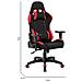 Sedia Da Gaming Bundaberg, Poltrona Da Gaming Adulto, Sedia Da Scrivania, 57x72h124/134 Cm, Nero E Rosso - Foto miniatura 2