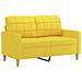 Set Di Divani 2 Pz Con Cuscini Giallo Chiaro In Tessuto - Foto miniatura 3