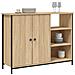 Credenza Rovere Sonoma 100x33x75 Cm In Legno Multistrato - Foto miniatura 3