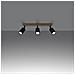 Lampada A Soffitto Verdo 3l Nero Sl. 1293 - Moderno Lampade Da Soffitto Legno Nero 17.5x61x45 Cm - Foto miniatura 3