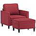 Poltrona Con Poggiapiedi Rosso Vino 60 Cm In Similpelle - Foto miniatura 3