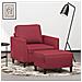 Poltrona Con Poggiapiedi Rosso Vino 60 Cm In Similpelle - Foto miniatura 1