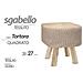Trade Shop - Pouf Sgabello Poggiapiedi Quadrato Moderno Piedi In Legno Tortora 27x28cm 827709 - Foto miniatura 1