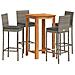 Set Bar Giardino 5pz Grigio Legno Massello Acacia E Polyrattan - Foto miniatura 1