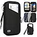 Portafoglio Portapassaporto Da Viaggio Con Blocco Rfid E Organizer Per Documenti Black - Foto miniatura 4