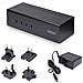 KVM Switch DisplayPort a 4 Porte con Doppio Monitor, 4K 60Hz, 2x Porte Hub USB 5Gbps, 2x Porte HID USB 2.0, Commutazione con Hotkey e Pulsanti, Conformità TAA - Audio 3,5 mm, HDCP - Foto miniatura 2