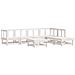 Set Salotto Da Giardino 7 Pz Bianco In Legno Massello Di Pino - Foto miniatura 2