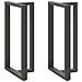 Gambe Tavolo Bar A T 2 Pz Antracite 60x35x(110-111) Cm Acciaio - Foto miniatura 1