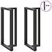 Gambe Tavolo Bar A T 2 Pz Antracite 60x35x(110-111) Cm Acciaio - Foto miniatura 3