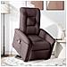 Poltrona Alzapersona Massaggio Elettrica Marrone Scuro Tessuto - Foto miniatura 3