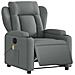 Poltrona Reclinabile Massaggio Elettrica Grigio Scuro Tessuto - Foto miniatura 3