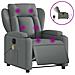 Poltrona Reclinabile Massaggio Elettrica Grigio Scuro Tessuto - Foto miniatura 1