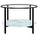 Lusso Casadino -  Tavolino Da Salotto Nero E Marmo Bianco 70cm In Vetro Temperato - Foto miniatura 2