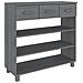 Consolle Hamar Grigio Scuro 90x35x90 Cm Legno Massello Di Pino - Foto miniatura 1
